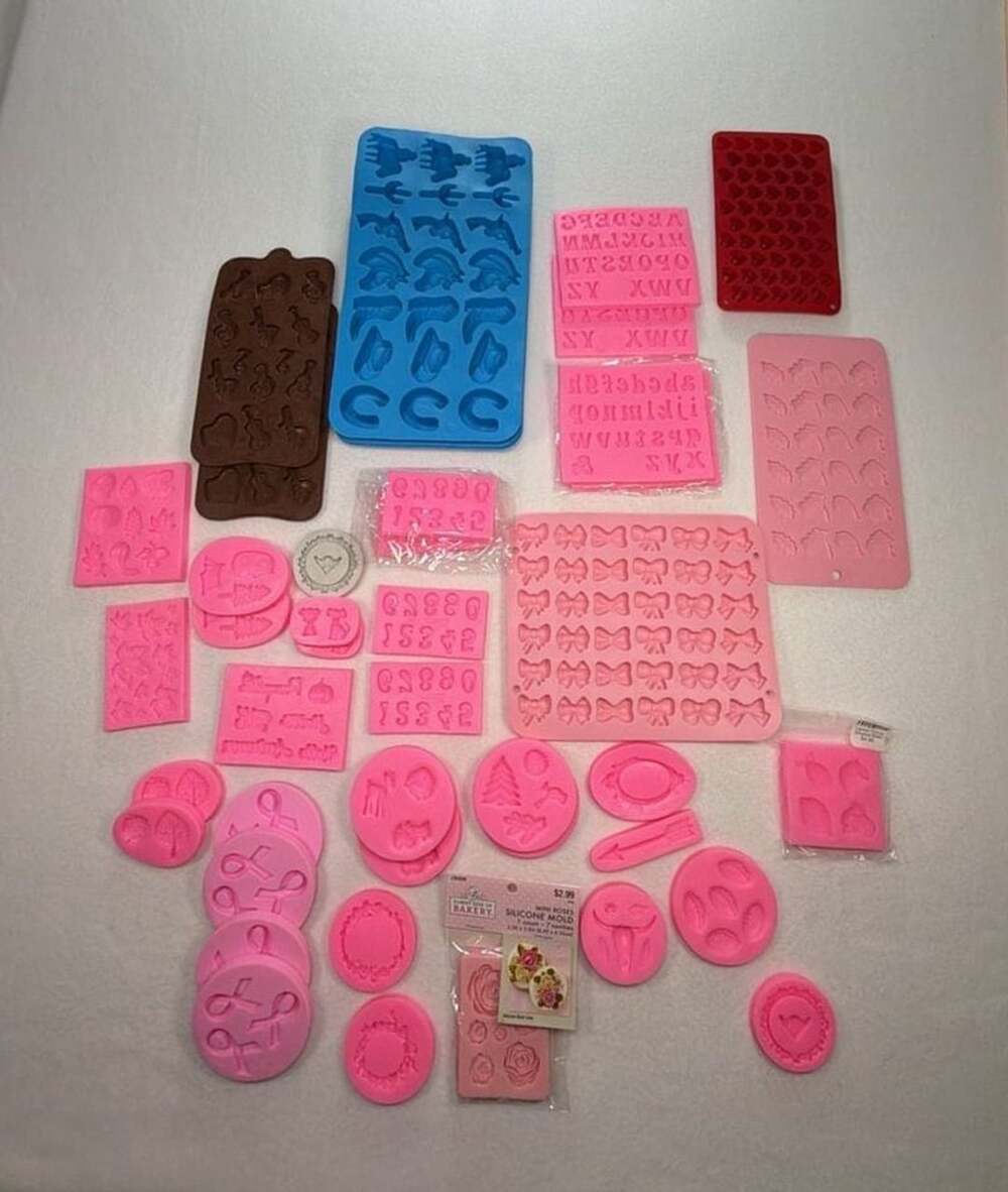 Silicone Mold Lot Fondant Chocolate Candy Cake Decorating Assorted Molds